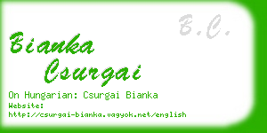 bianka csurgai business card